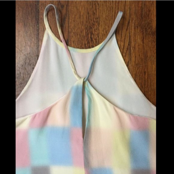 Tibi 100% Silk Pastel Print Lined Cami Tank Top - Picture 5 of 8